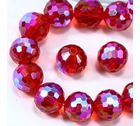 100 perline sfaccettate in vetro cristallo rosso paradiso siam da 8 mm, per la creazione di gioielli, artigianato, bracciali, campanelli a vento, acchiappasole, rondelle, pietre preziose sfuse