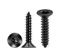 100 Pezzi Ø 4 x 20 mm Nero TORX Vite universale, Autofilettante a Testa Piana Svasata in Acciaio inox A2, Vite per legno Coda a punta, Include Driver T20 - TPOHH