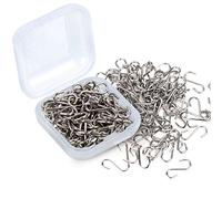 100 Pezzi 0,55 Pollici Mini S Ganci Connettori a Forma di S Wire Gancio con Scatola di Stoccaggio per Fai Da Te Craft, Gioielli Pendenti, Catena Chiave, Tag