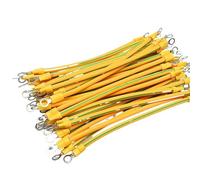 100 pezzi 10 cm 14 AWG 2,5 mm2 BVR giallo-verde filo di messa a terra solare con terminali in rame cavo di terra di dispersione del ponte dell'armadio fotovoltaico