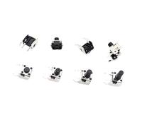 100 pezzi 10 modelli 6 * 6 interruttore tattile interruttore a pulsante tattile kit altezza: 4,3~13 mm DIP/SMD 2 pin/4 pin 6x6 interruttore a chiave(6x6 Side 2Pin)