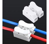 100 Pezzi 10A 220V 2 Pin Push Quick Wire Cable Connector Terminal de Cableado Blanco, Conectores Eléctricos con Resorte para Iluminación de Cableado Eléctrico y Automotriz