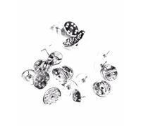 100 Pezzi 10mm Papillon Distintivo Spilla Bavero Puntine Vuoto Con Frizione Back