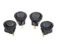 100 pezzi 12V 220V interruttore a bilanciere rotondo impermeabile punto cruscotto auto furgone barca LED illuminato interruttore a levetta ON/OFF pulsante nero(Mixed 100Pcs,220V)