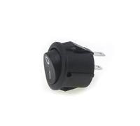 100 pezzi 16mm ON OFF interruttore a bilanciere rosso nero SPST 2 pin 250V 3A interruttore a forma di barca rotondo posizione incorporata in rame(Black)