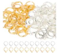 100 Pezzi 2 Colori Chiuse Ganci per Orecchini Sterline per Filo Aperto Filo Francese Ganci per Orecchino Gancio per Orecchino Anallergico per Creazione di Gioielli,Anallergici Chiusura Orecchino