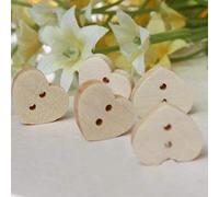 100 Pezzi 2 Fori A Forma di Cuore Rustico Bottoni In Legno Per Cucire Artigianato Scrapbooking Durevole In Uso