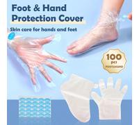 100 pezzi / 200 pezzi Copripiedi monouso e maschere monouso per le mani, guanti per la cura della pelle, coprimani per la cura dei piedi, forniture per pedicure spa, maschera per i piedi impermeabile,