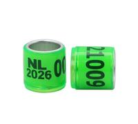 100 pezzi 2026 Anello per zampe di piccione in alluminio e plastica con numero e lettera, anello per zampe di uccello, etichetta di identificazione delle mosche,8mm