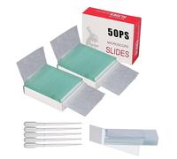 100 pezzi 25,4 mm * 76,2 mm Vetrini Microscopio,Vetrini Microscopio,Vetrini Microscopio in Vetro,Microscope prepared Slides,Vetrini pre-puliti per microscopio,Vetrini per Microscopio con 5 Contagocce