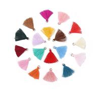 100 pezzi, 3 cm, multicolore, mini nappe, in cotone, con nappe, per il fai da te, orecchini, borse, accessori fai da te