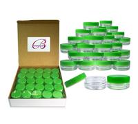 100 Pezzi 3 Gram / 3ML Verde Plastica Cosmetici Makeup Crema Campione Jar Vasi