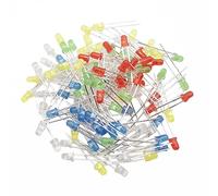 100 pezzi 3 mm 5 mm 1,5 Hz lampeggiante bianco/rosso/giallo/blu/verde, colore diodi LED diffusi, lenti opache, rotonde, lampadine elettroniche (6 colori x 10 pezzi = 60 pezzi, 5 mm)