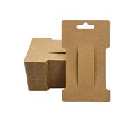 100 pezzi 4,53x2,6 pollici Carta display a clip per capelli rettangolare bianca Cartoncino per confezionamento clip per capelli accessori per capelli (marrone)