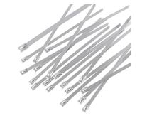 100 pezzi 4,6 mm x 250 mm 150 mm 200 mm 300 mm Fascette fermacavi in acciaio inossidabile autobloccanti con chiusura a scatto(4.6mmx400mm,SS304)