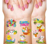 100+ pezzi 4 fogli di Pasqua temporanei per bambini Easter Egg, tatuaggi temporanei da incollare con delicati sulla pelle, tatuaggi per bambini per ragazze e ragazzi …