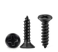 100 Pezzi 4 x 20 mm Nero Croce PH-2 Vite universale, Autofilettante a Testa Piana Svasata in Acciaio inox A2, Vite per legno Coda a punta - TPOHH