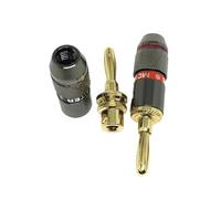 100 pezzi 4mm Banana Jack Spina maschio for cavo altoparlante audio Terminale di collegamento Connettori Presa a banana(50Red 50White)