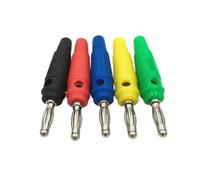 100 pezzi 5 colori 4 mm spina a banana nichelata for connettore a morsetto for sonde(Yellow)