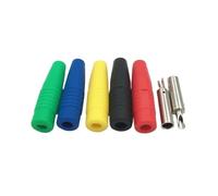 100 pezzi 5 colori ottone 4 mm silicone isolato banana femmina spina presa connettore for sonda di prova strumento misuratore(Yellow)
