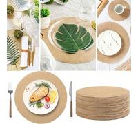 100 pezzi/50 pezzi/26 pezzi/70 pezzi/12 pezzi Tovagliette rotonde in lino, Presine, Tappetini da tavolo resistenti al calore, Adatti per cucina, sala da pranzo, matrimonio, decorazione della casa, fes