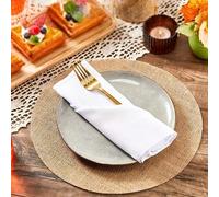100 pezzi/50 pezzi/26 pezzi/70 pezzi/12 pezzi Tovagliette rotonde in lino, Sottopentole, Tappetini da tavolo resistenti al calore, Adatti per Cucina, Sala da pranzo, Matrimonio, Decorazione della casa