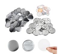 100 Pezzi 58mm/75mm, Parti di Badge per Bottoni Bianchi Carta Bianca Pellicola Trasparente Bottoni Rotondi Forniture per Regali Regali Souvenir Artigianato Artistico Fai da te(58MM)