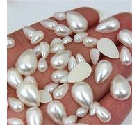 100 pezzi 6 * 10/8 * 13/10 * 14mm colore avorio goccia perla flatback strass perline acqua imitazione Scrapbooking ZZ212-formato misto 100 pezzi