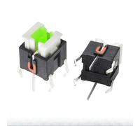 100 pezzi 6x6x7mm micro pulsante passante interruttore tattile momentaneo con luce LED interruttore verde giallo rosso bianco blu (rosso)(Green)