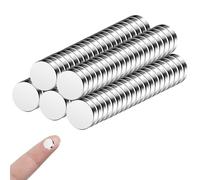 100 Pezzi | 8x2mm Mini Magneti Forti, Magneti al neodimio,Mini Calamite per Frigo, Lavagne, Artigianato, Mappe, Decorazioni - D'argento