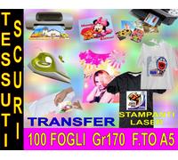 100 PEZZI A5 21 X 14,8 170 GR TRANSFER X COTONE SCURO QUALITA STAMPA MAGLIETTE