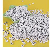 100 pezzi Accessori 7 mm rotondo alfabeto perline A-Z perline per creazione di gioielli DIY L,M,S,H,A,T,O,X,B,C,D,E,F,G,I,J,K,N,P,Q,R,U,V,W,Y,ZPlastica