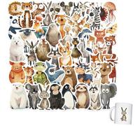100 Pezzi Adesivi Animali per Bambini, Stickers Impermeabili in Vinile per Laptop, Bottiglie d’Acqua, Skateboard, Scrapbooking e Decorazioni Fai-da-Te, Facili da Applicare e Rimuovere