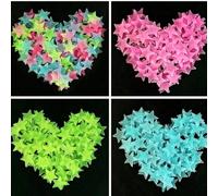 100 pezzi Adesivi da parete a forma di stelle che brillano al buio, decalcomanie a tema spaziale in resina autoadesive, stile decorativo, riutilizzabili su più superfici, effetto luminescente, finitur