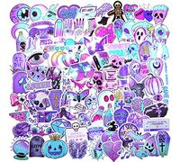 100 Pezzi Adesivi Gotici Graffiti, Viola Estetici, Perfetti per Bottiglia D'acqua, Laptop, Telefono, Snowboard, Bicicletta, Moto - Funny Purple Decals for Kids Teen Girl Adult