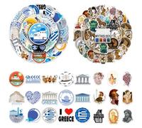 100 Pezzi Adesivi Grecia e Mitologia Greca, Sticker Vintage Impermeabili in PVC per Scrapbooking, Laptop, Borraccia e Valigia, Decalcomanie Artistiche per Diario e Fai da Te, Tema Viaggio