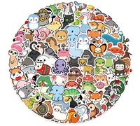 100 pezzi Adesivi kawaii, adesivi per animali cartoni animati carini, adesivi per animali acquerellati, adesivi per zoo, adesivi estetici, adesivi per cancelleria, adesivi in vinile impermeabili per b