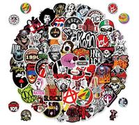 100 Pezzi Adesivi Musica Rock and Roll, Adesivi Rock Band, Sticker Punk Classico, Heavy Metal Cool Adesivi, Adesivi Moda Graffiti, per Skateboard, Laptop, Skateboard, Bagagli, Moto