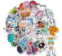 100 Pezzi Adesivi per Infermieri Giorno Piccolo Ospedale Vinile Impermeabile Adesivi Infermiere Adesivi Medici per Laptop Adesivi per Bambini Adesivi per Infermiere in Vinile Cartone Animato