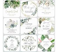 100 pezzi adesivi personalizzati for matrimonio quadrati, etichetta di testo personalizzata grazie regali sposa bomboniere decorazione