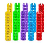 100 pezzi, anelli per cosce di pollo, bottoni automatici in plastica regolabili, anelli numerati per cosce di pollame per la gestione dell'azienda agricola,Colore misto,Diametro interno 16 mm