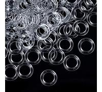 100 Pezzi Anelli per Tende Cieca Romana Trasparente, 16mm Diametro Esterno, 10mm Diametro Interno,Occhielli per Tende per Tende da Doccia