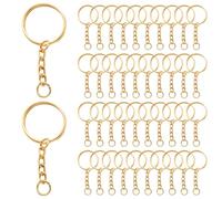 100 Pezzi Anelli Portachiavi con Catena,25 mm Portachiavi in Metallo,Key Chains,per Artigianali Porta Chiavi Mestieri Lavori di Bricolage