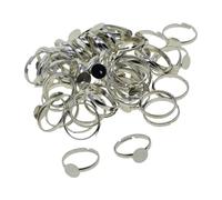 100 pezzi Anelli regolabili in ottone, vuoti, da 8 mm, anelli per dita con
