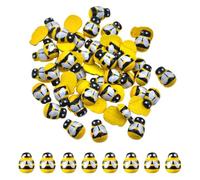 100 Pezzi Api Coccinelle in Legno Autoadesive, Mini Decorazioni in Resina per Superfici