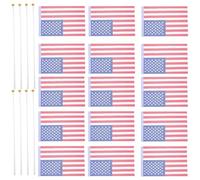 100 Pezzi Bandiera Americana a Mano Mini Bastone 14x21cm | Leggera, Pieghevole e Resistente All'usura, per Attività di Propaganda e Eventi Storici