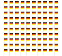 100 pezzi bandiera della Germania paese dello stuzzicadenti, stuzzicadenti con bandierine, frutti, topper, topper, stuzzicadenti, bandiere da cocktail con stampa su entrambi i lati, per feste