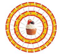 100 Pezzi Bandierine Stuzzicadenti con Bandiera Spagna, Mini Bandiere in Carta per Cocktail Panini Cupcake, Decorazioni per Eventi Sportivi e Feste a Tema