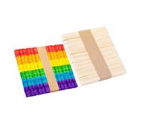 100 Pezzi Bastoncini di Legno per Lavoretti, Leggeri e Lisci | Legno Naturale Massiccio, Superficie Non Finita e Angoli Levigati, per Stampi Ghiaccioli e Dolci