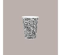 100 Pezzi Bicchiere Black&White Frappè Granita Cartone B/25 (250 cc) adatto al consumo di qualsiasi tipologia di bevanda IMBALLAGGI ALIMENTARI